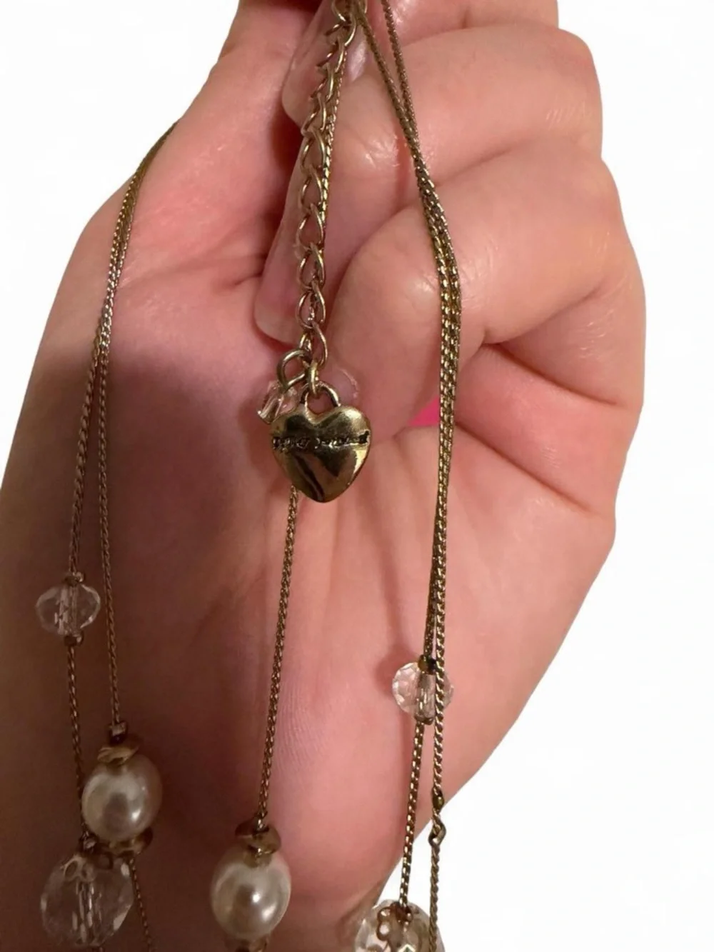 Betsey Johnson Heart & Rainbow Charm Layered Gold Necklace - Picture 3 of 3